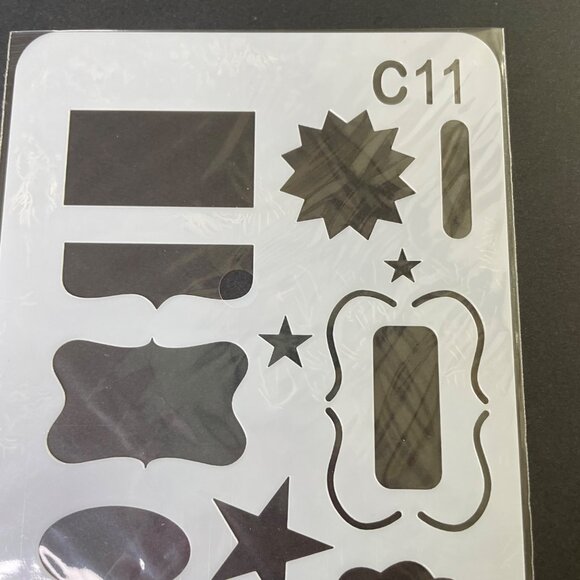 Reusable Art Planner Stencil Scallop Box Speech Bubbles u Mixed Media Supplies - Picture 2 of 3